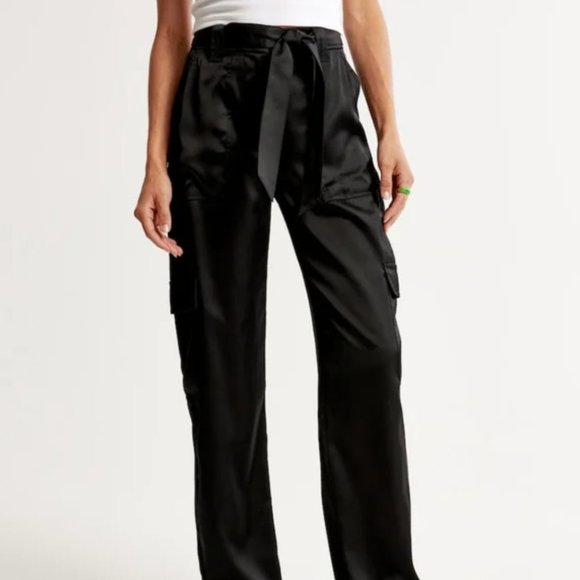 Abercrombie & Fitch Pants - Black Abercrombie Satin Cargo Pants